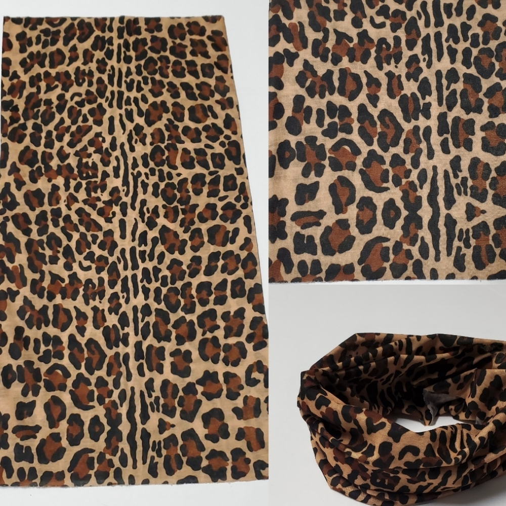 Leopard Print Face Cover Stretchy Tube Bandana
